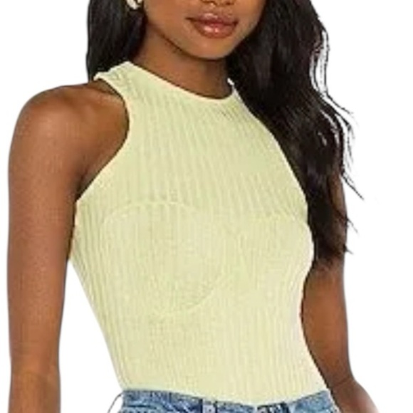 OW Collection Callie Stitch Lime Tank Top XS 4 - Picture 2 of 7